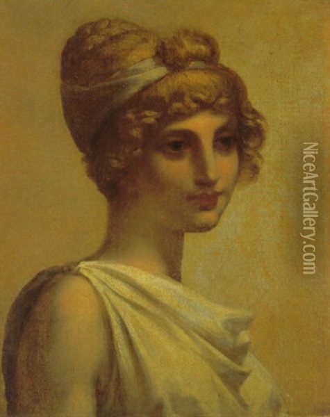 A Maiden In Grecian Attire Oil Painting - Pierre-Paul Prud'hon