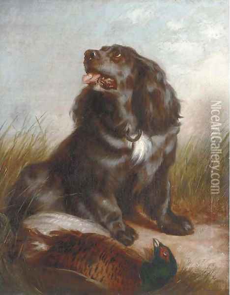 Guarding the pheasant Oil Painting - Richard Ansdell