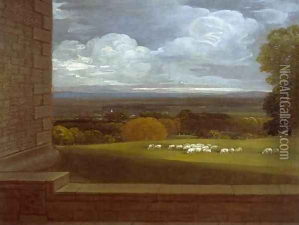 View from the Terrace at Windsor Oil Painting - Benjamin West