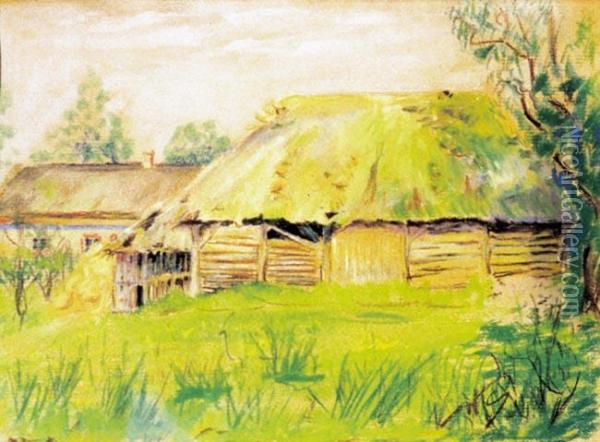 Wiejskie Zabudowania Oil Painting - Wladyslaw Mihailov. Galimski