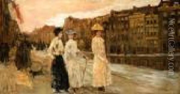 Three Ladies Oil Painting - George Hendrik Breitner