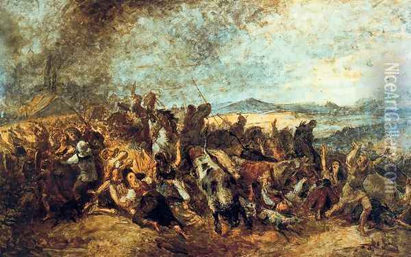Leaving bulls Oil Painting - Mariano Jose Maria Bernardo Fortuny y Carbo