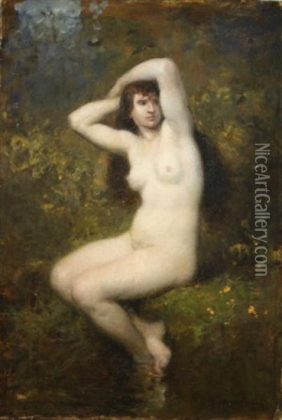 Femme Nue Assise Oil Painting - Alfred Feyen Perrin