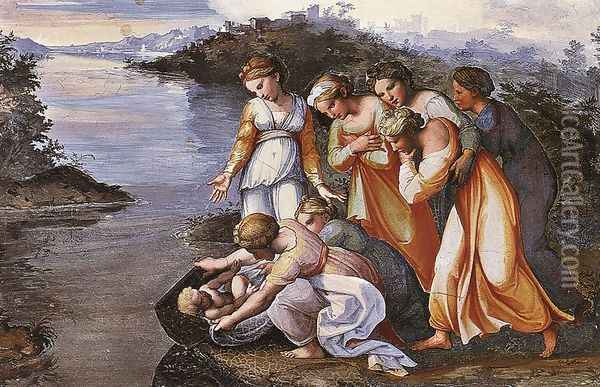 Moses Saved from the Water Oil Painting - Raffaelo Sanzio
