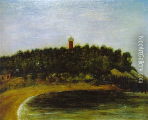 Landschaft Mit Rotem Leuchtturm Oil Painting - Henri Rousseau