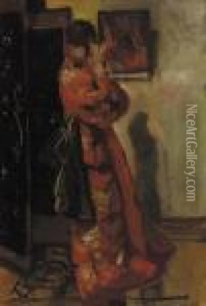 Voor De Spiegel: In Front Of The Mirror Oil Painting - George Hendrik Breitner