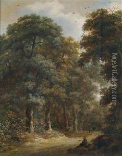 Einewaldlandschaft Oil Painting - Roelof van Vries