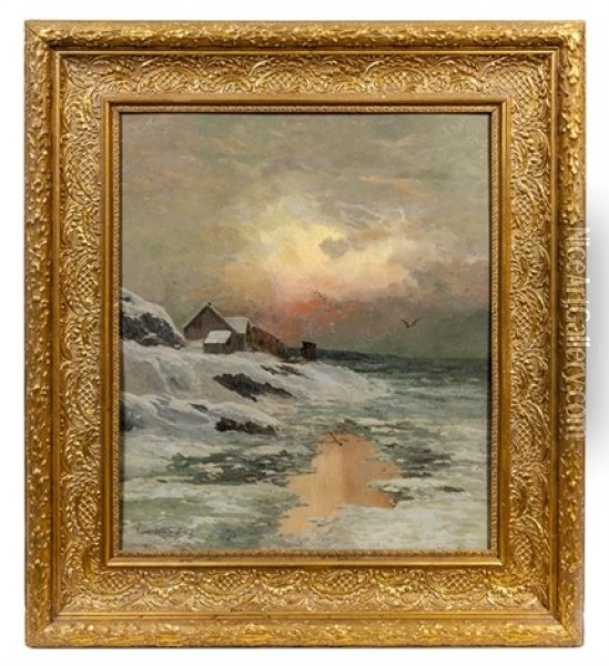 Winterscape Oil Painting - Ludvig Skramstad