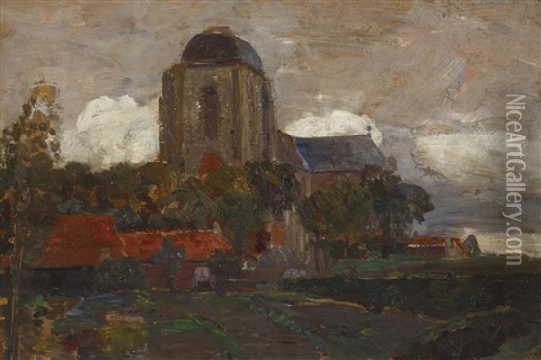 Grose Kirche In Veere Oil Painting - Tina Blau-Lang