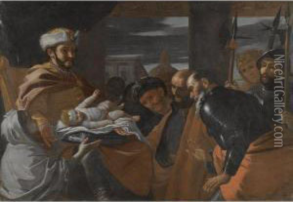 King Astyages Hands Over His Grandson Cyrus To Harpagos Oil Painting - Mattia Preti