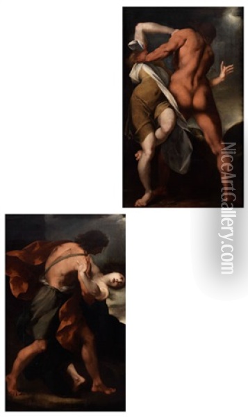 Gemaldepaar Mit Raptatio-szenen (pair) Oil Painting - Francesco del Cairo
