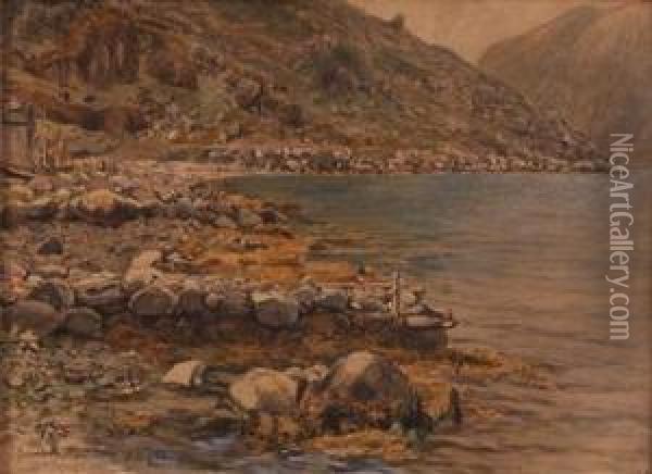 Sundal, Mauranger-fjord 21/7-89 Oil Painting - Themistocles Von Eckenbrecher