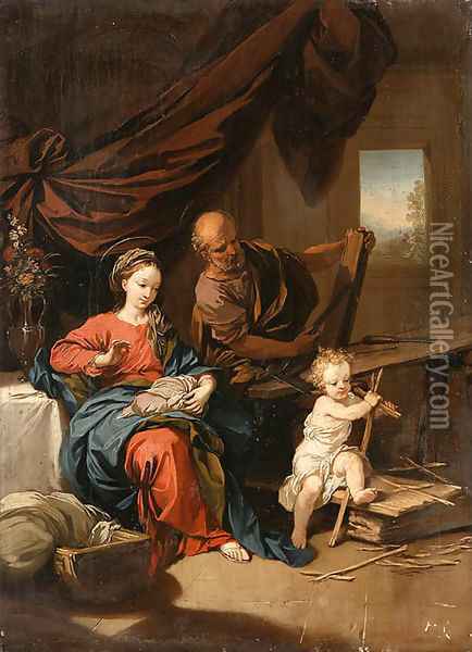 The Holy Family in the Carpenter's Shop Oil Painting - French School