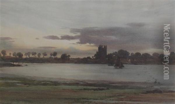 On The Alde Oil Painting - Edward Henry Fahey