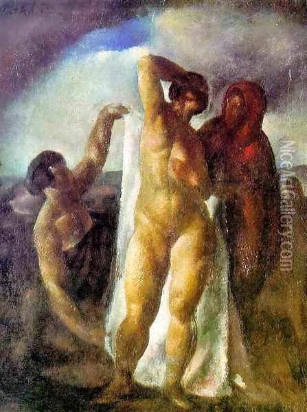 After the Bath 1923 Oil Painting - Karoly Patko