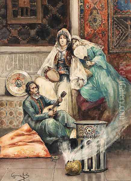 The mandolin serenade Oil Painting - Juan Jimenez Martin
