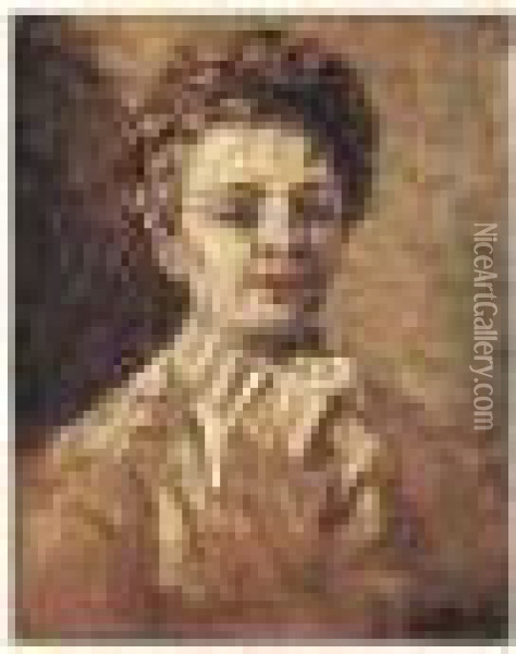 Portrait De Viola Tenor Oil Painting - Adolphe Joseph Th. Monticelli