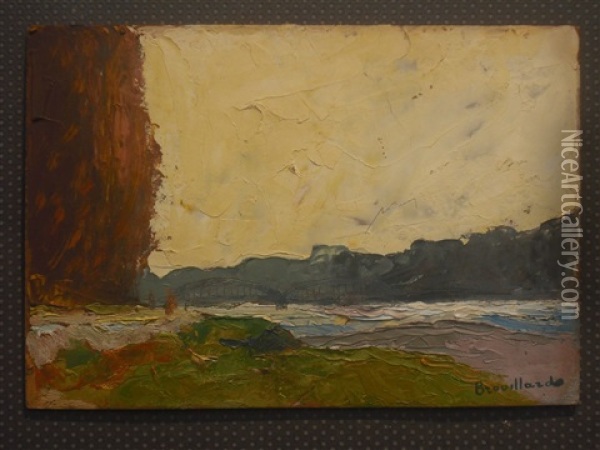 Bord Du Rhone En Face De Saint Clair Oil Painting - Eugene Brouillard