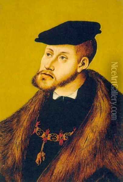 Portrait of Charles V Oil Painting - Lucas The Elder Cranach