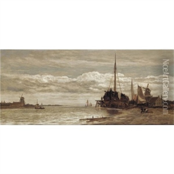 The Shipbuilders Oil Painting - Charles Thornely