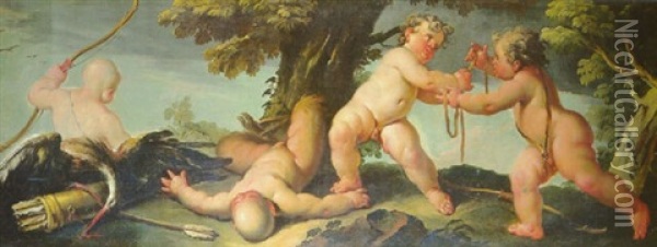 Allegorie De La Chasse Oil Painting - Gaspare Diziani
