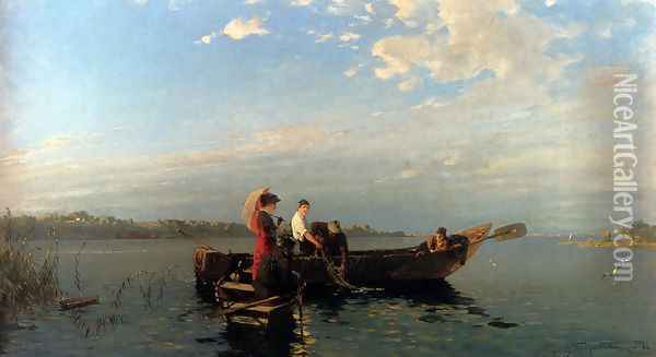 An Afternoon's Boating Oil Painting - Joseph Wopfner