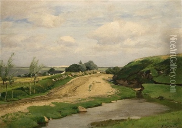 Heidelandschaft Oil Painting - Eugen Gustav Duecker