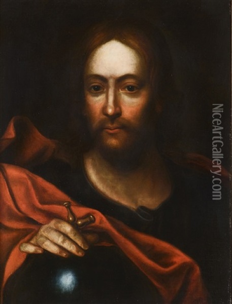 Salvator Mundi (jesus Christ) Oil Painting - Johann (Jan) Kupetzki