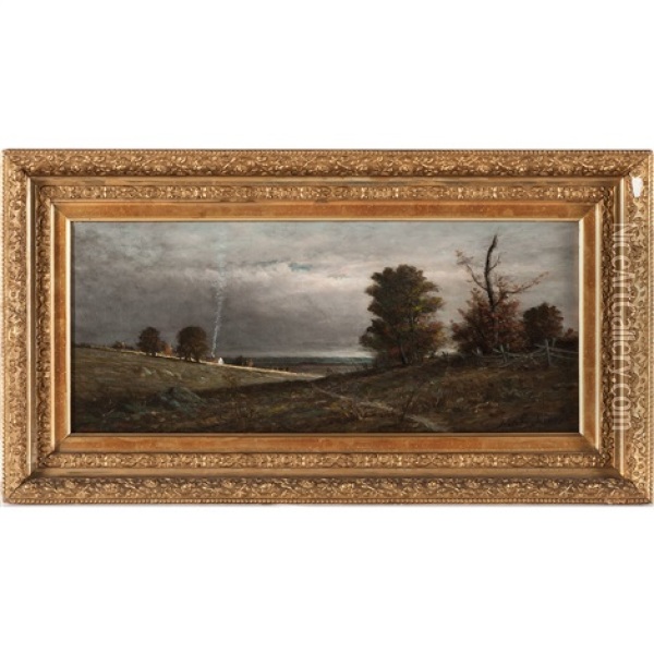 Landscape With Cottage Oil Painting - Harvey Joiner