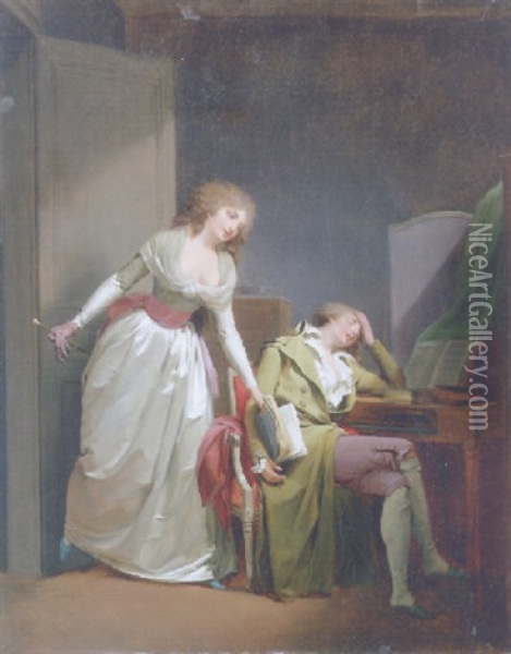 The Deceptive Sleep: Le Sommeil Trompeur Oil Painting - Louis Leopold Boilly
