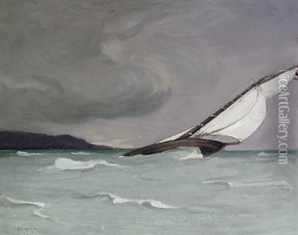 Segeljacht Im Sturm Oil Painting - Georg Haid
