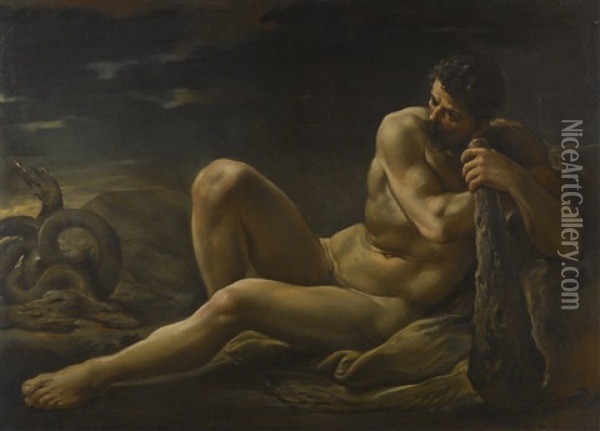 Hercules And The Lernean Hydra Oil Painting - Ubaldo Gandolfi