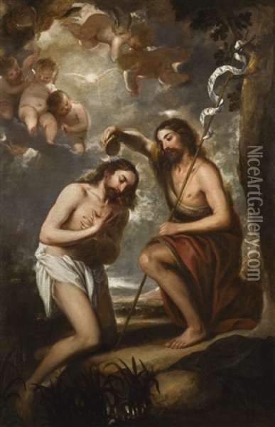 The Baptism Of Christ Oil Painting - Jose Antolinez