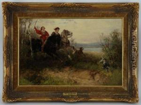 Chasse A Courre Oil Painting - Wilhelm Carl Rauber