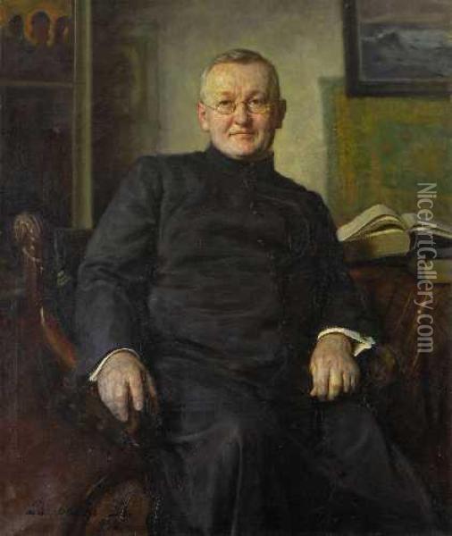 Bildnis Eines Priesters Oil Painting - Boleslaw Barbacki