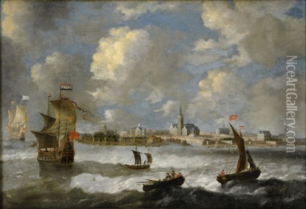 Vy Over Antwerpen Oil Painting - Jan Abrahamsz. Beerstraten
