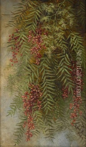 Pepper Tree Branches Oil Painting - Ellen Francis Burpee Farr