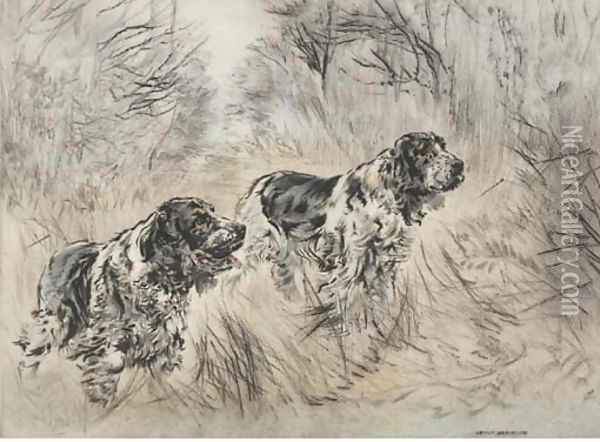 Spaniels Oil Painting - Henry Wilkinson