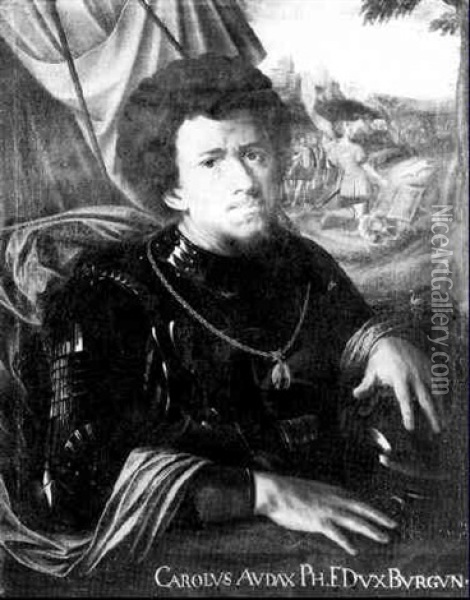 Portrait Of Charles The Bold, Wearinmg Armour Oil Painting - Jan Sanders (Jan van) Hemessen