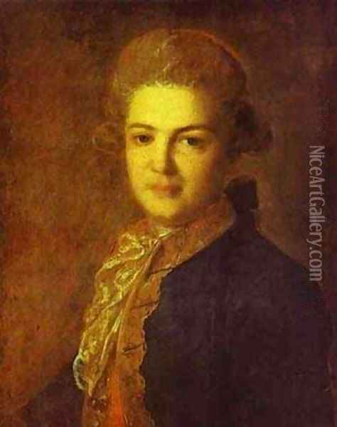 Portrait Of Count Artemiy Ivanovich Vorontsov (1748-1813) 1765 Oil Painting - Fedor Rokotov