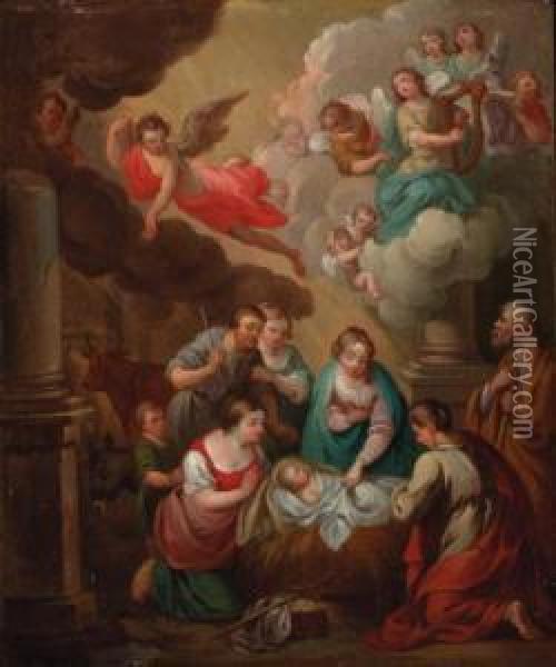 The Adoration Of The Shepherds Oil Painting - Erasmus II Quellin (Quellinus)