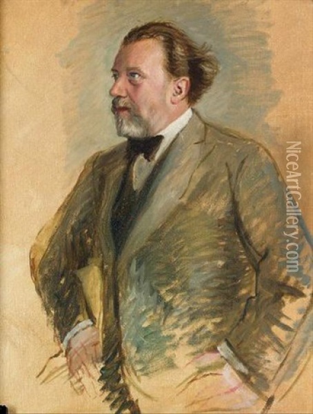 Portrait Of Sir Henry Wood Oil Painting - William (Sir) Rothenstein