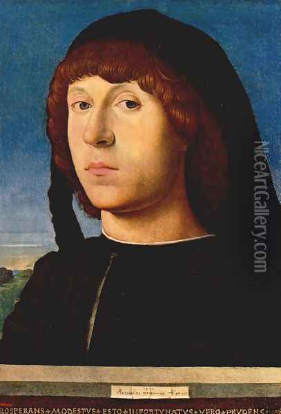 Portrait of a Man II Oil Painting - Antonello da Messina Messina