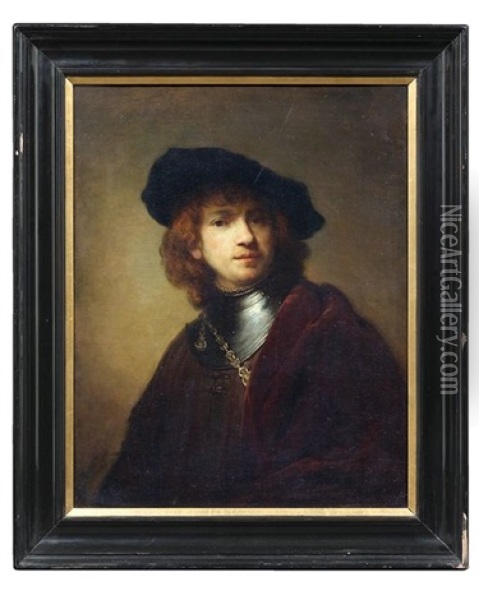 Selbstbildnis Mit Dem Eisernen Kragen Oil Painting -  Rembrandt van Rijn