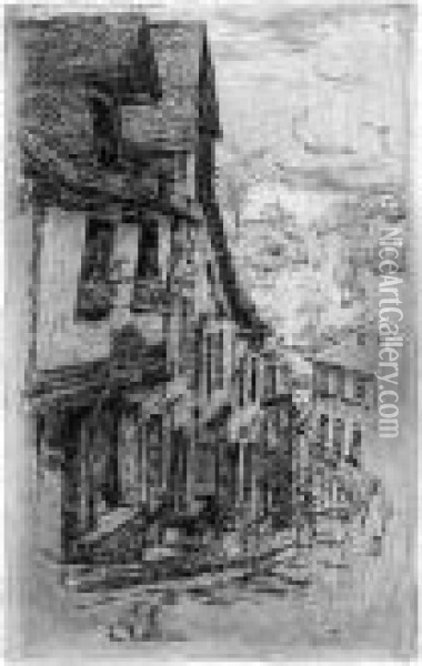 Ulica W Dinan 1906 - 07 Oil Painting - Jozef Pankiewicz