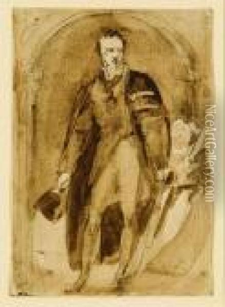 Male Portrait Sketch Oil Painting - Sir Thomas Lawrence