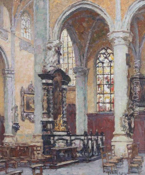 'sint Andrieskerk Antwerpen' Oil Painting - Felix Gogo