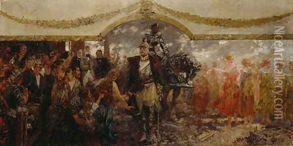 The People Render Homage to Bismarck, 1911 Oil Painting - Theodor Rocholl