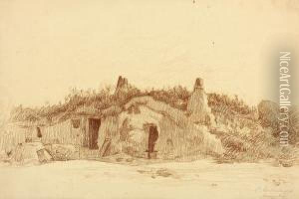 Tatar Hut Near Mangalia Oil Painting - Constantin Artachino