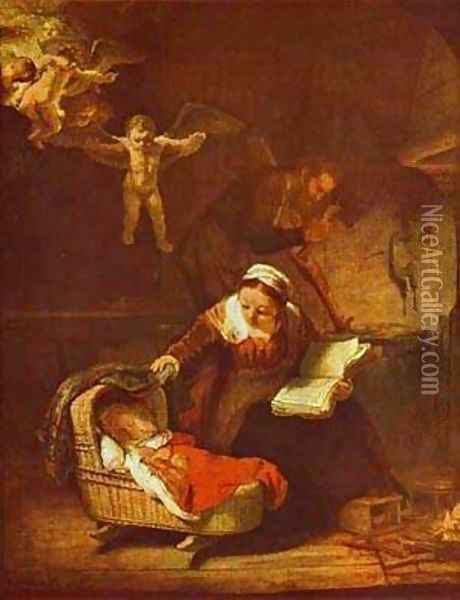 Holy Family 1645 Oil Painting - Harmenszoon van Rijn Rembrandt